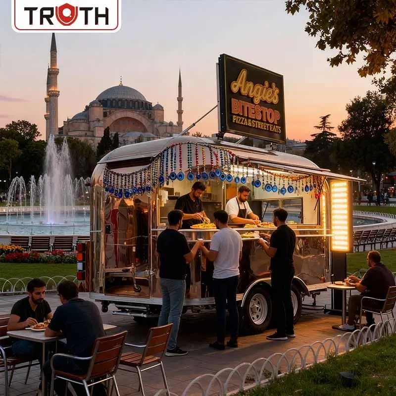 Nákladné auto s potravinami Vozík na pizzu do pece